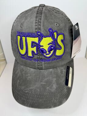 UFOs Mini Golf Course Pensacola Beach, FL Adj. Strap Cap Gray Ahead Casuals NWT